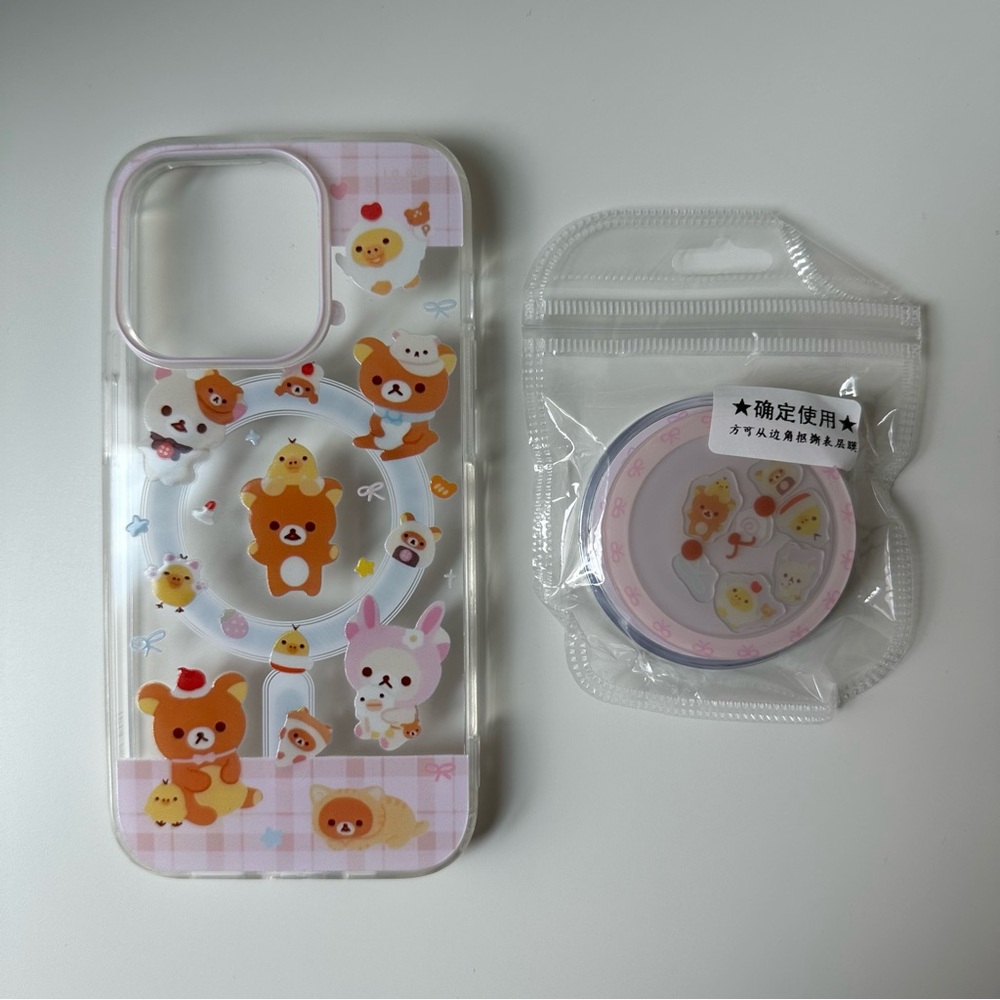 Rilakkuma iPhone 14 Pro Case with Phone Grip